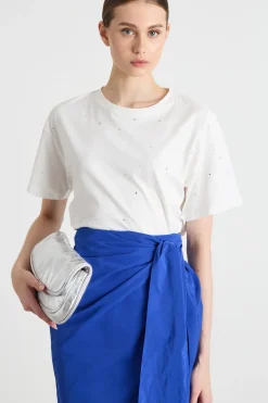 T-shirt con strass - Bianco