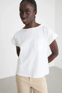 T-shirt con tasca - Bianco