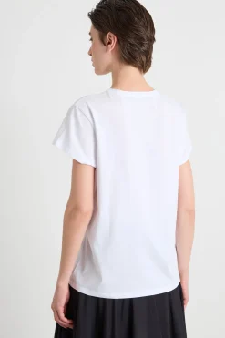 T-shirt con taschino ricamato - Bianco