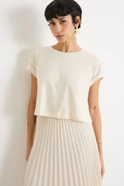 T-shirt crop - Avorio