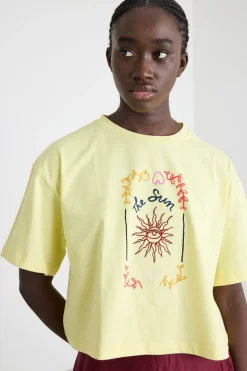 T-shirt cropped - Giallo