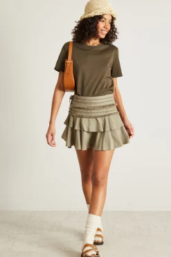T-shirt dritta in cotone - Verde