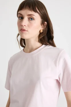T-shirt dritta in jersey stretch - Rosa