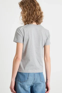 T-shirt girocollo in jersey - Grigio Chiaro