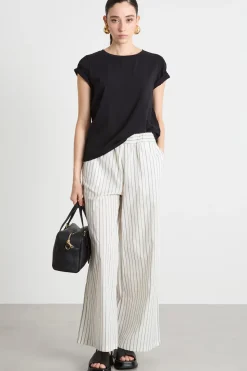 T-shirt girocollo in jersey - Nero