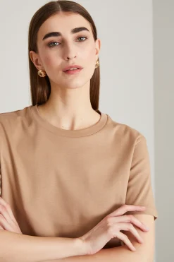 T-shirt in cotone - Beige