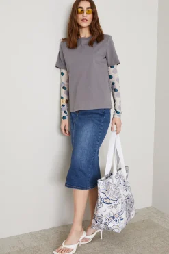 T-shirt in cotone - Grigio