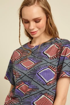 T-shirt in cotone - Viola Grigio