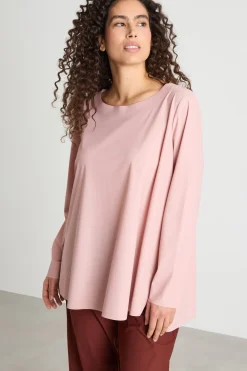T-shirt in jersey a maniche lunghe - Rosa
