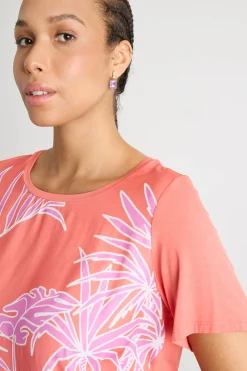 T-shirt in jersey - Arancione Rosa Bainco