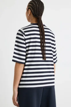 T-shirt in jersey - Bianco Blu