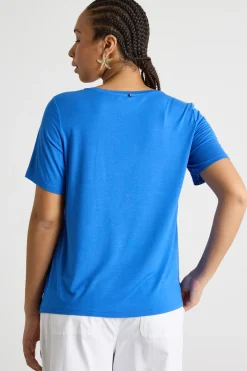 T-shirt in jersey - Blu Bianco
