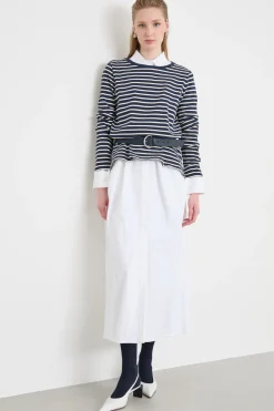 T-shirt in jersey - Blu Bianco
