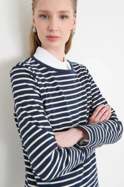 T-shirt in jersey - Blu Bianco