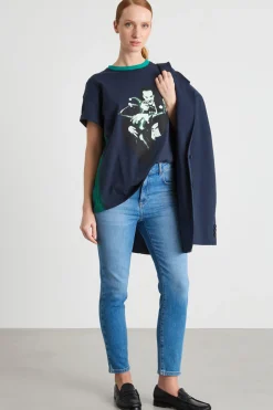 T-shirt in jersey - Blu Verde
