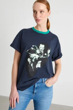 T-shirt in jersey - Blu Verde