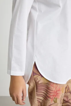 T-shirt in jersey con fondo arrotondato - Bianco