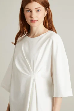 T-shirt in jersey con pieghe - Bianco