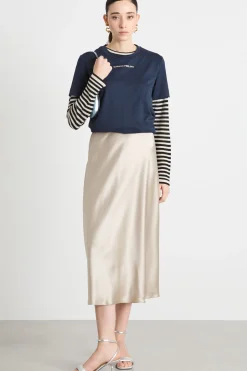 T-shirt in jersey con spacchi - Blu
