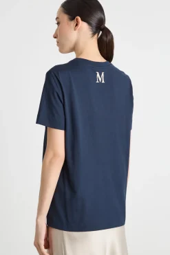 T-shirt in jersey con spacchi - Blu