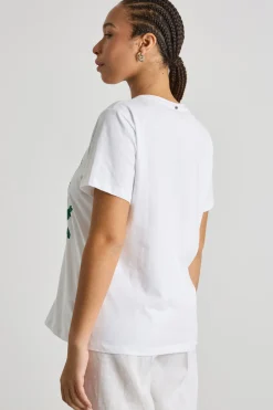 T-shirt in jersey con stampa - Bianco