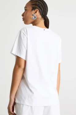 T-shirt in jersey con stampa - Bianco