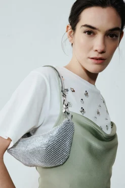 T-shirt in jersey con stampa - Bianco Aregnto