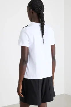 T-shirt in jersey con stampa - Bianco Nero