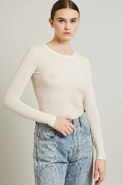 T-shirt in jersey crépe - Bianco