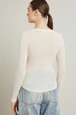 T-shirt in jersey crépe - Bianco