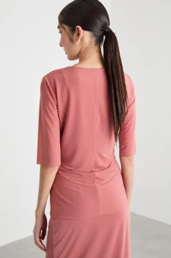T-shirt in jersey fluido - Rosa