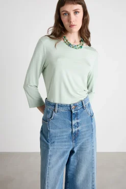 T-shirt in jersey fluido - Verde