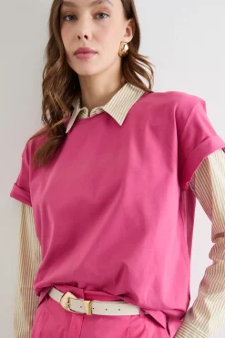 T-shirt in jersey - Fuxia