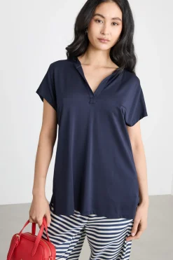 T-shirt in jersey piqué - Blu