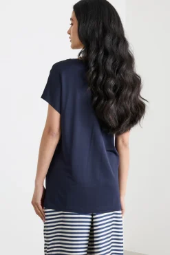 T-shirt in jersey piqué - Blu