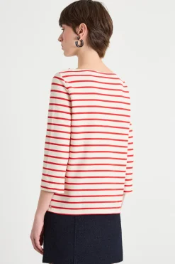 T-shirt in jersey piqué - Rosso Bianco