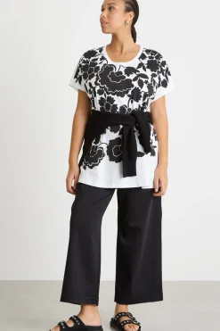 T-shirt in jersey stampato - Bianco Nero