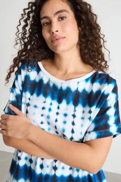 T-shirt in jersey tie-dye - Azzurro Bianco