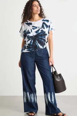 T-shirt in jersey tie-dye - Blu Bianco