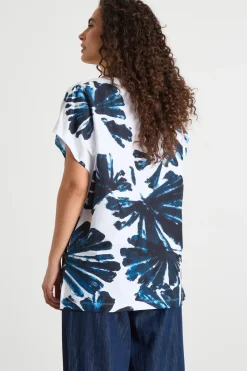 T-shirt in jersey tie-dye - Blu Bianco