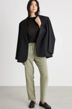 T-shirt in tulle stretch - Nero