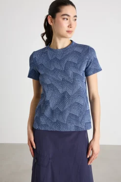 T-shirt jacquard - Blu