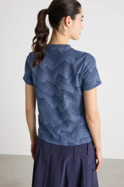 T-shirt jacquard - Blu