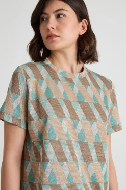 Tshirt lamé - Azzurro Beige