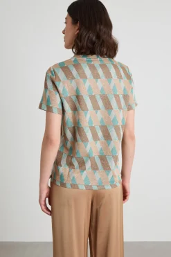 Tshirt lamé - Azzurro Beige