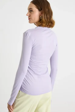 T-shirt modello serafino - Lilla