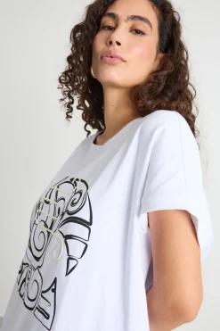 T-shirt oversize con maniche ampie - Bianco