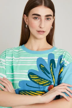 Tshirt oversize - Verde Azzurro
