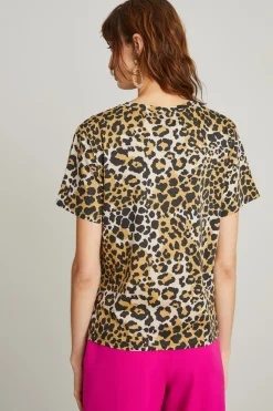 T-shirt stampata - Beige Nero