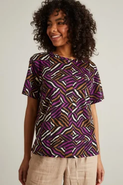 T-shirt stampata - Viola Beige